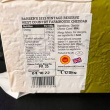 Load image into Gallery viewer, Barbers 1833 Vintage Reserve Cheddar