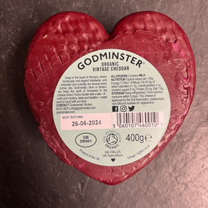 Godminster Vintage Organic Cheddar Heart 400g