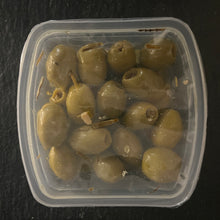 Load image into Gallery viewer, Green Pitted Olives with Lemon, Garlic &amp; Rosemary 160g
