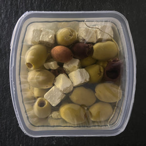 Mixed Pitted Olives with Feta 280g