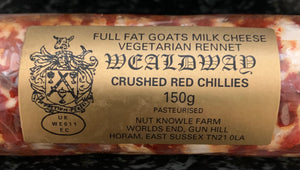 Wealdway Goats cheese coated in Crushed Red Chillies 150g