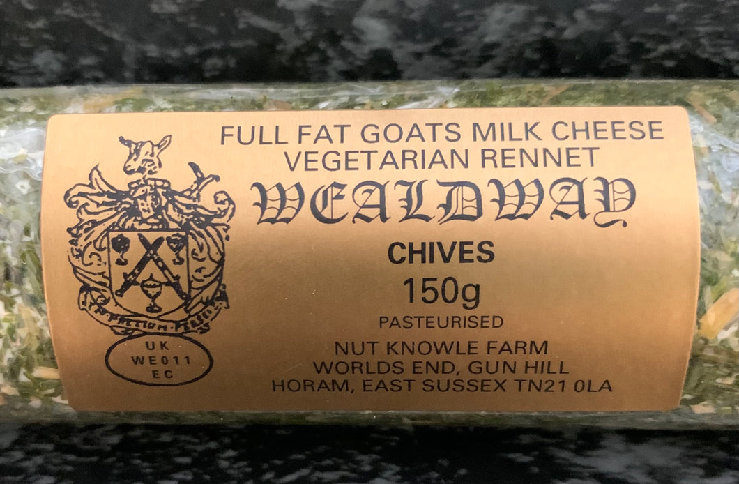Wealdway Goats cheese coated in Chives 150g